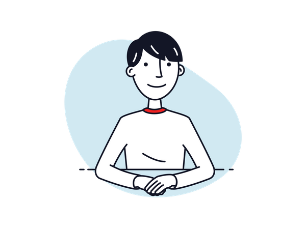 Boy in video conference  Illustration