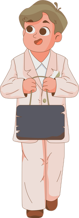Boy in white suit Wedding Ring Bearer  Illustration