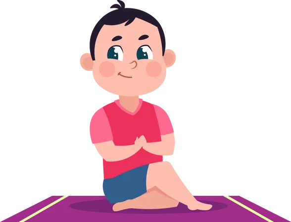 Boy in yoga poses  Illustration