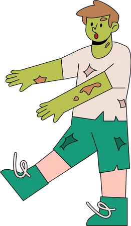 Boy in Zombie Costume  Illustration
