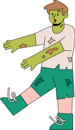 Boy in Zombie Costume  Illustration