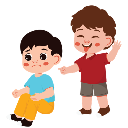 Boy Insulting Friends  Illustration