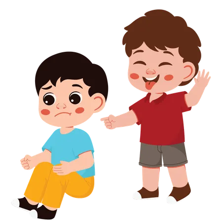 Boy Insulting Friends  Illustration