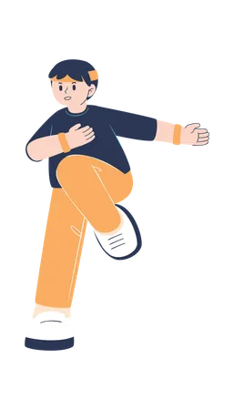 Boy is an aerobics trainer  Illustration