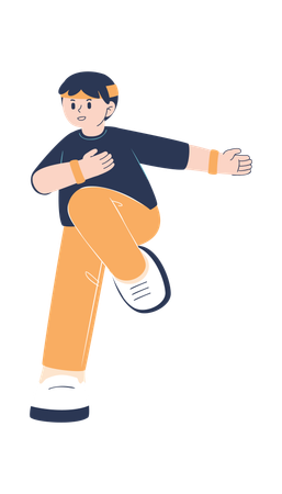 Boy is an aerobics trainer  Illustration