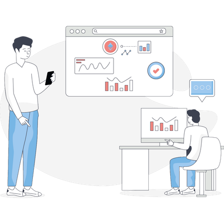 Boy is analysis crypto market  Illustration