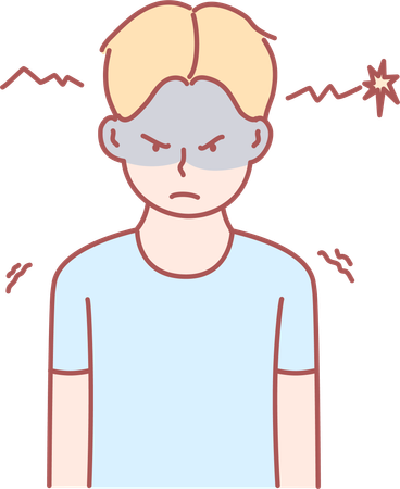 Boy is angry  Illustration
