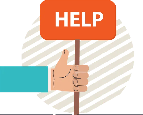 Boy is asking for help  Illustration