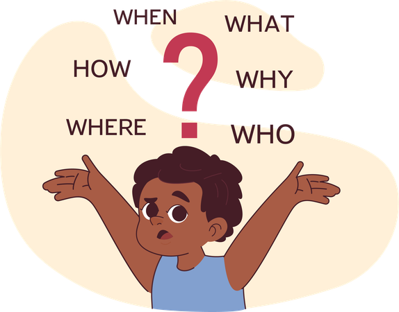 Boy is asking questions  Illustration