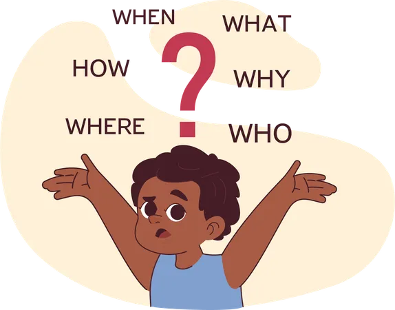 Boy is asking questions  Illustration