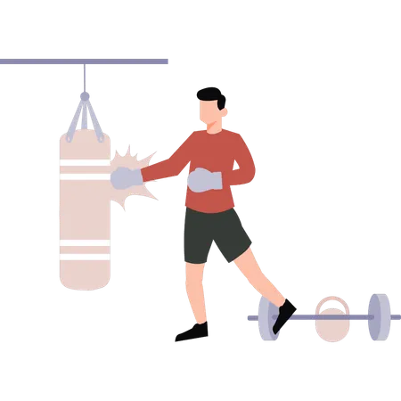 The Boy Is Boxing Illustration