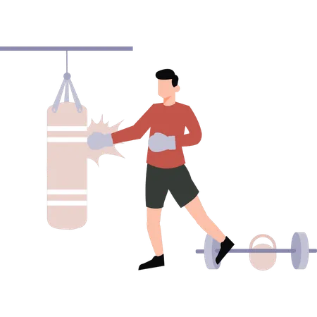 Boy is boxing  Illustration