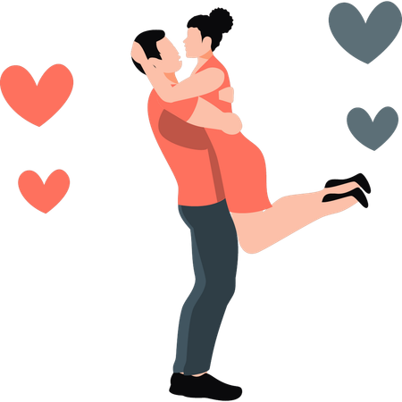 Boy is carrying his girl  Illustration