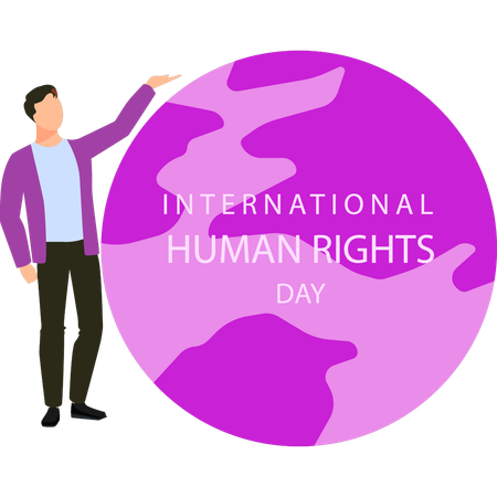 Boy is celebrating International Human Rights Day  Illustration