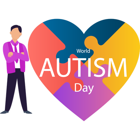 Boy is celebrating world autism day  Illustration