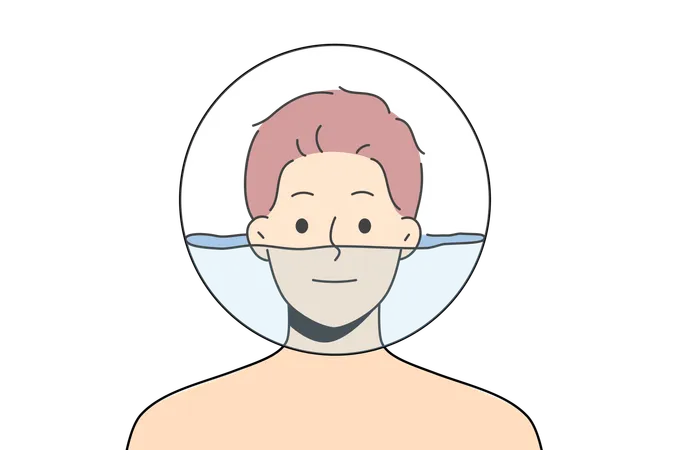 Boy is diving in swimming pool  Illustration