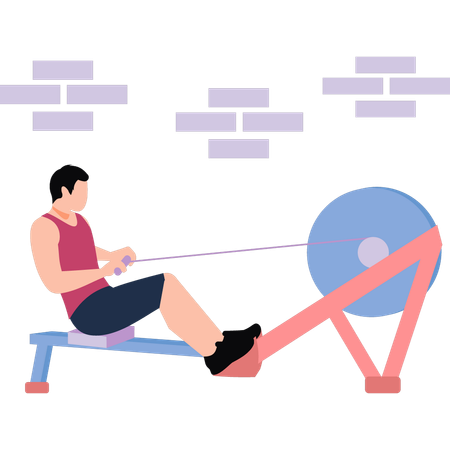 Boy is doing a stretching exercise  Illustration