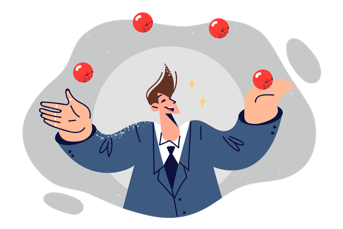 Boy is doing ball juggling  Illustration