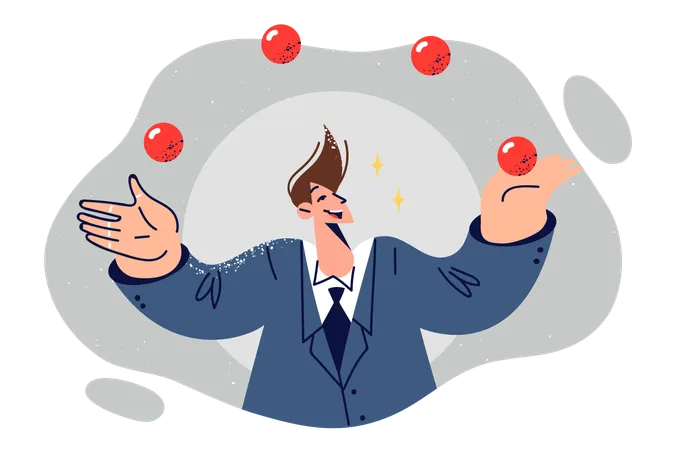 Boy is doing ball juggling  Illustration