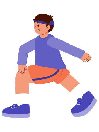 Boy is doing body stretch  Illustration