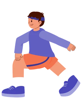 Boy is doing body stretch  Illustration