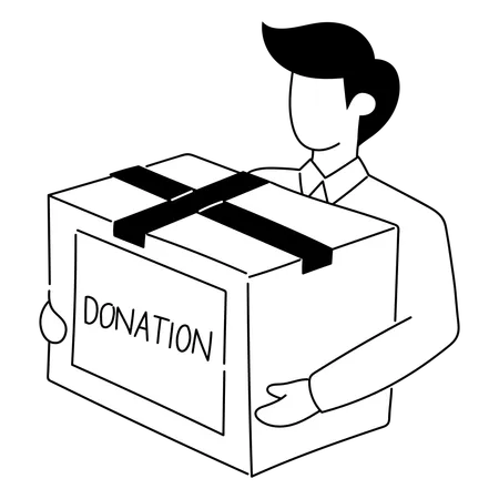 Boy is doing donation to poor people  Illustration
