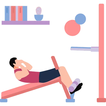 A Boy Is Exercising Illustration