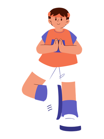 Boy is doing exercise  Illustration