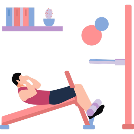 Boy is doing exercise  Illustration