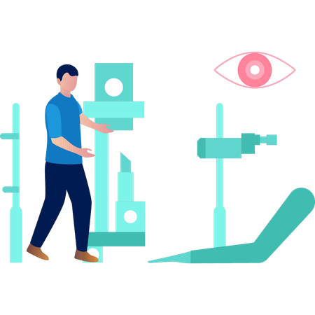 Boy is doing eye testing  Illustration