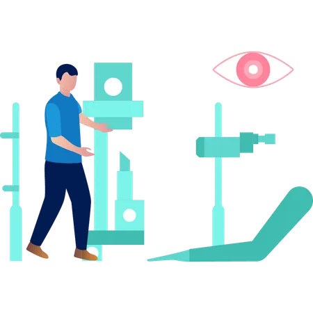 Boy is doing eye testing  Illustration