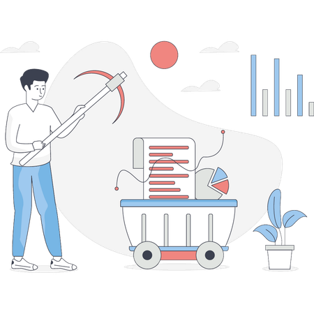 Boy is doing finances management  Illustration