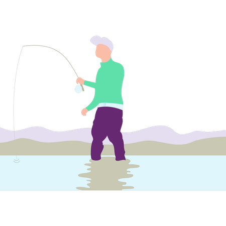 Boy is doing fishing  Illustration