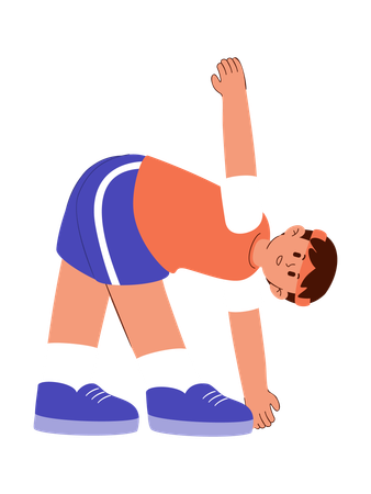 Boy is doing floor exercise  Illustration