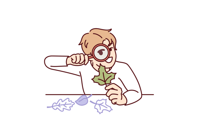 Boy is doing plant experiment  Illustration