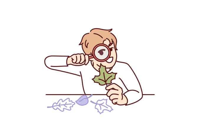 Boy is doing plant experiment  Illustration