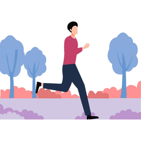 Boy is doing running exercise  Illustration