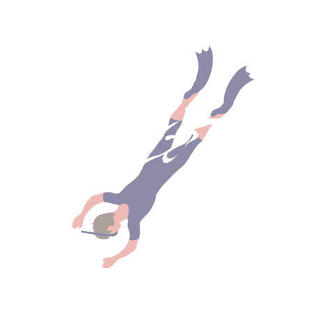 Boy is doing scuba diving  Illustration