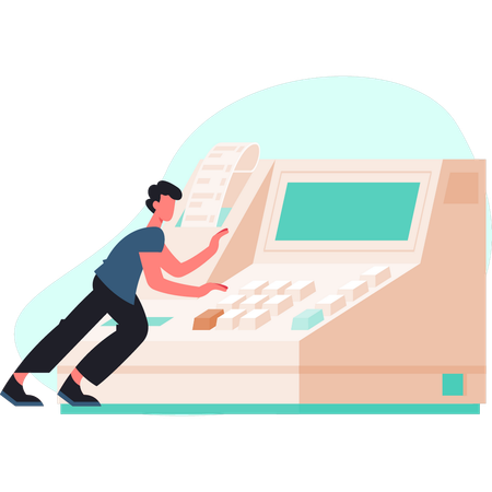 Boy is doing secure payment  Illustration