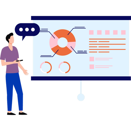 Boy is doing web monitoring  Illustration