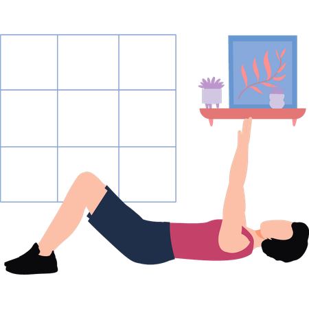 Boy is doing workout  Illustration