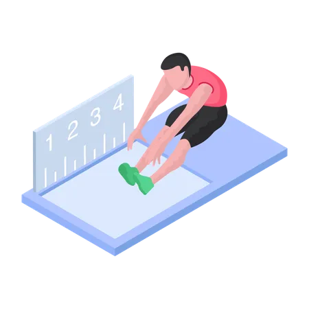 Boy is doing Workout  Illustration