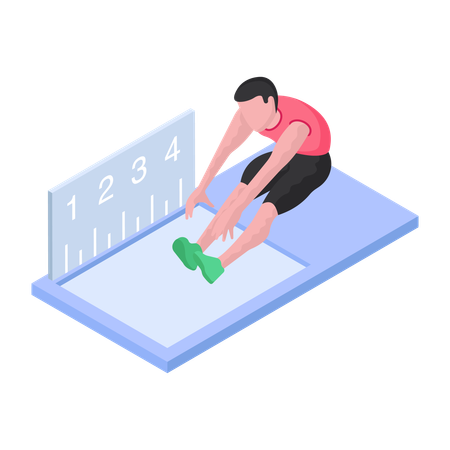 Boy is doing Workout  Illustration
