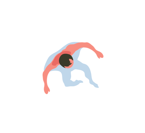 Boy is enjoying swimming in pool  Illustration
