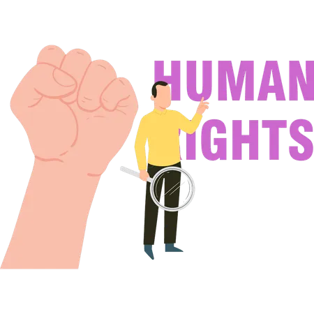 Boy is fighting for human rights  Illustration