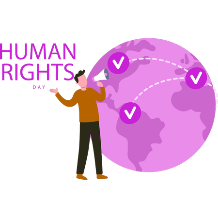 Boy is fighting for human rights globally  Illustration