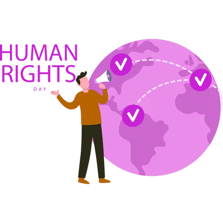 Boy Is Fighting For Human Rights Globally Illustration