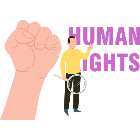 Boy is fighting for human rights  일러스트레이션