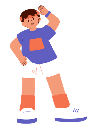 Boy is fitness trainer  Illustration
