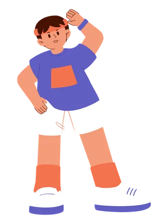 Boy is fitness trainer  Illustration